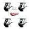 Service Caster 4 Inch Rubber on Steel Caster Set with Roller Bearing 4 Brake and 2 Swivel Lock SCC-35S420-RSR-SLB-BSL-2-SLB-2 - alternate 2